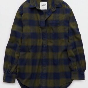 Aerie Anytime Favorite Flannel Plaid Button-Front Shirt